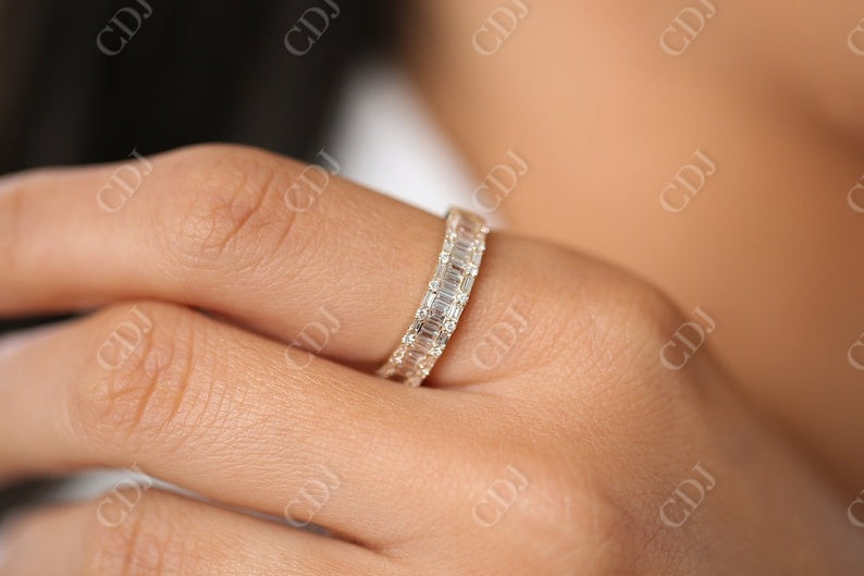 0.85CTW Lab Grown Baguette Diamond Wedding Band customdiamjewel