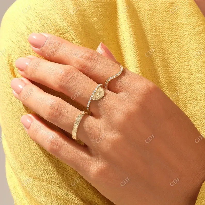 0.17CTW Pave Diamond Triangles Arch Curved Wedding Band customdiamjewel