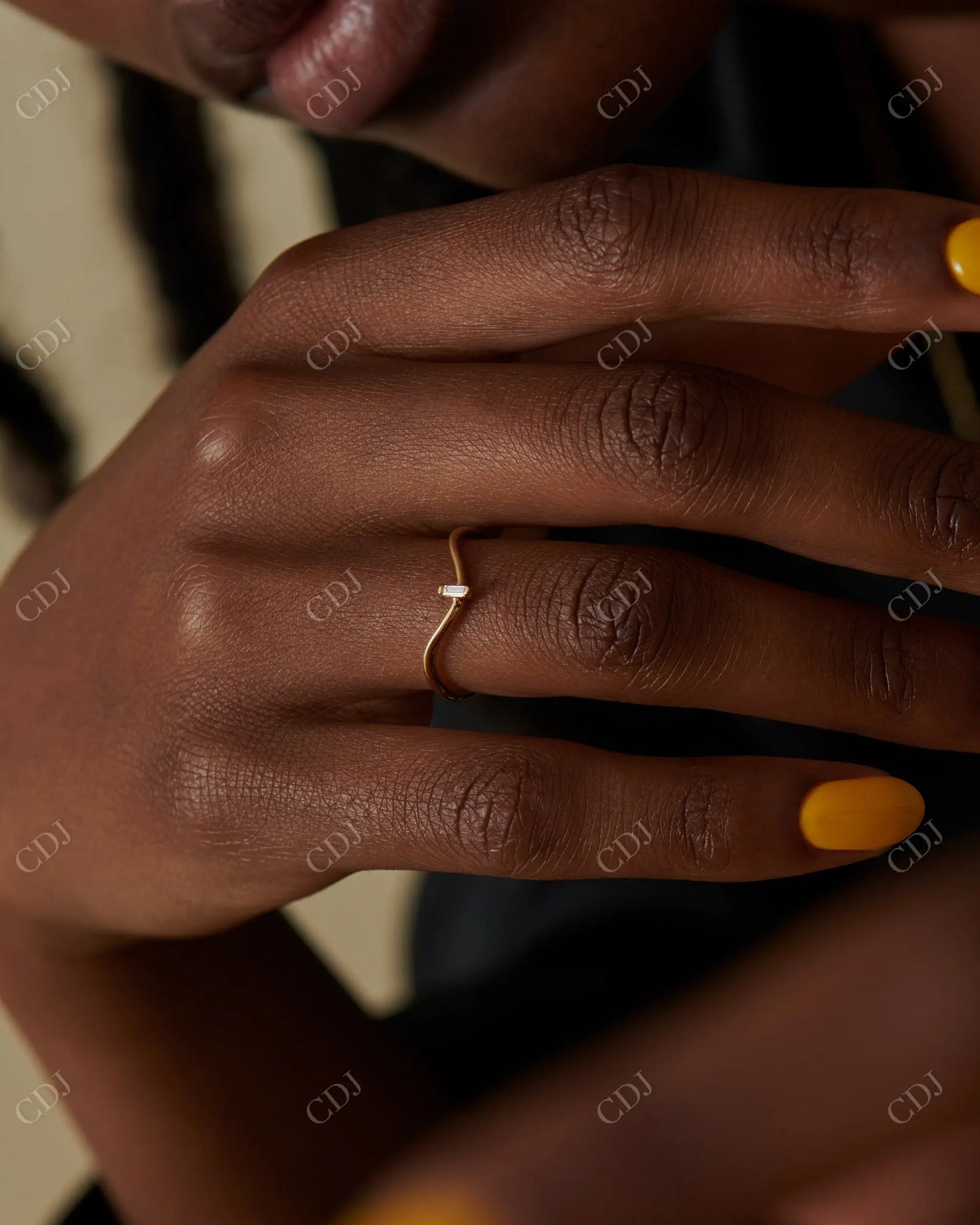 0.03CT Baguette Diamond Curved Wedding Band customdiamjewel