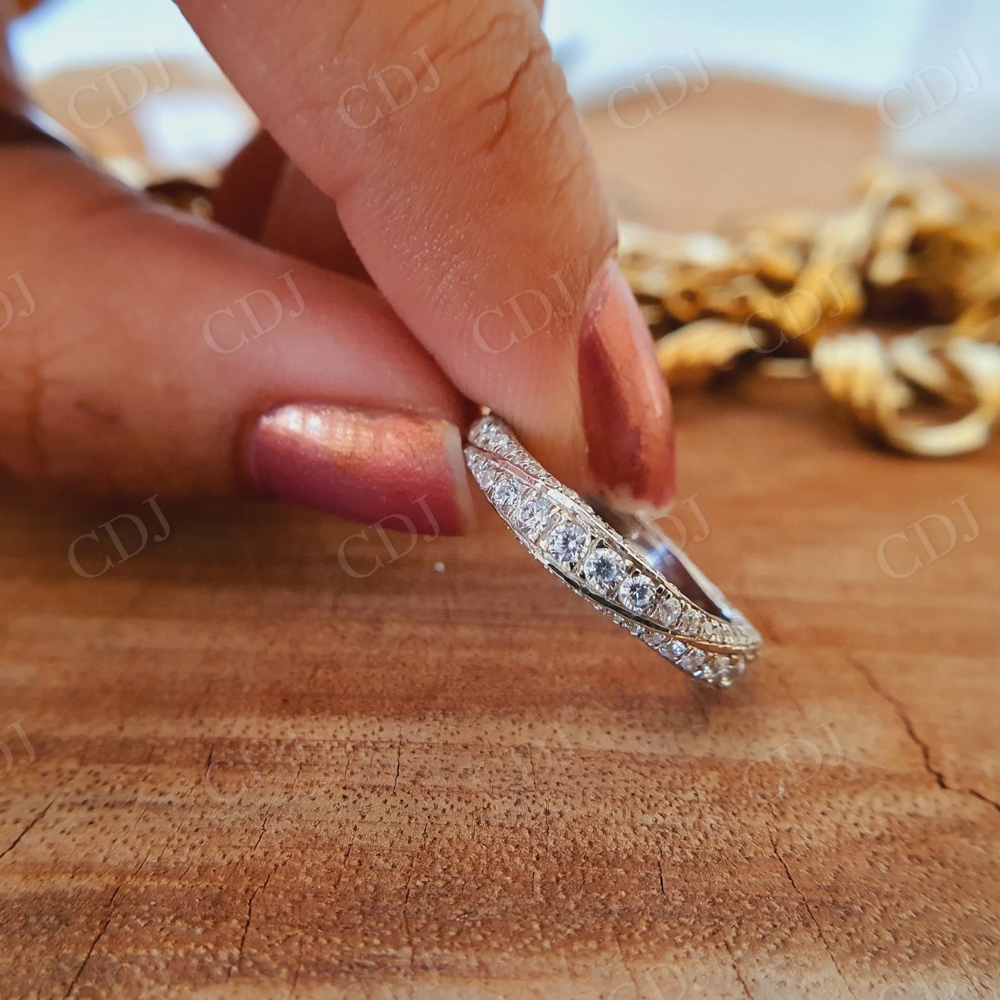 1.22CTW Round Cut Eternity Moissanite Wedding Band customdiamjewel