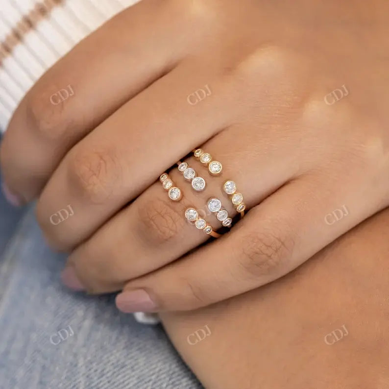 0.25CTW Round Cut Lab Grown Diamond Open Bezel Set Ring customdiamjewel