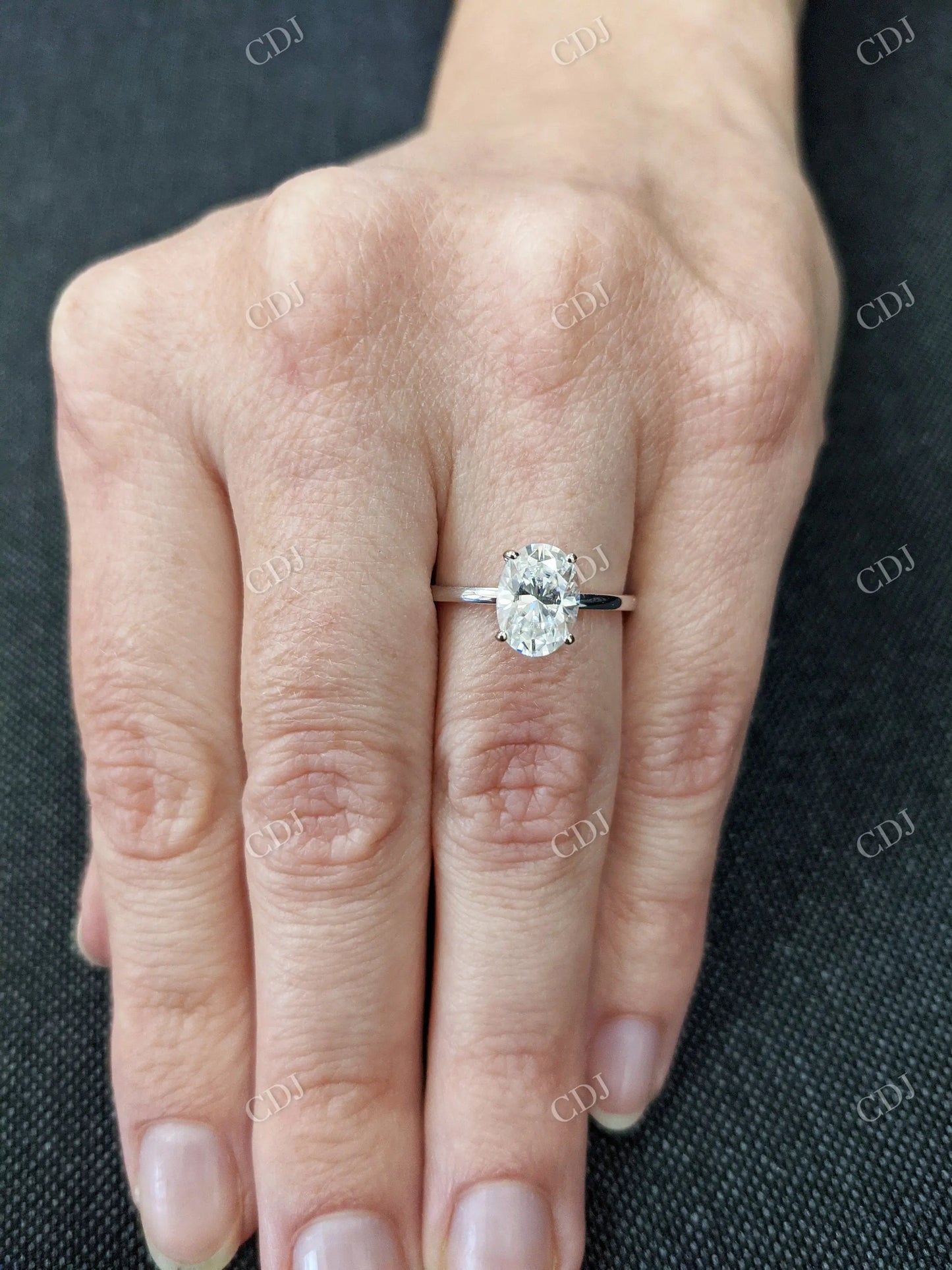 1.5CT Moissanite Oval Solitaire Engagement Ring customdiamjewel
