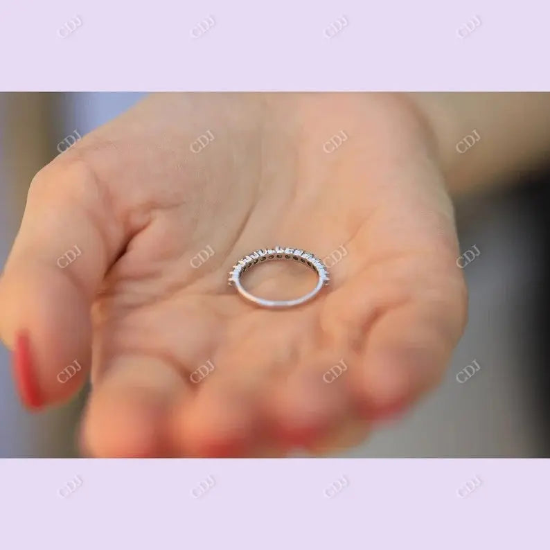 Round Cut Half Eternity Moissanite Wedding Band customdiamjewel