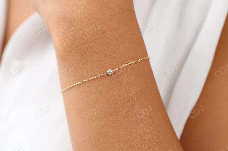 Moissanite Round Cut Solitaire Diamond Bracelet customdiamjewel