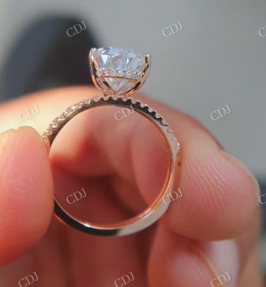 Pear Halo Moissanite Ring Eternity Band Bridal Ring Set customdiamjewel
