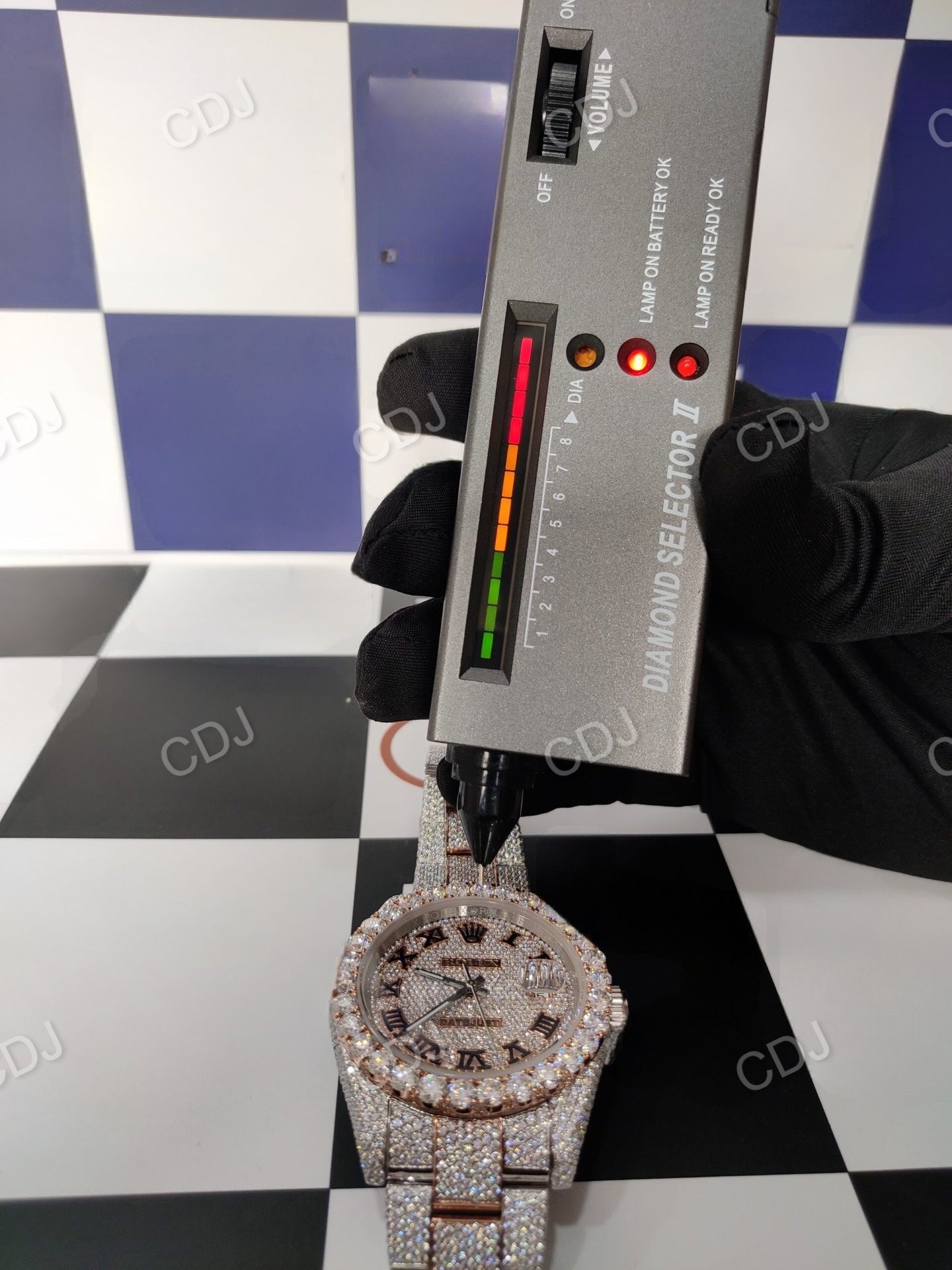 Moissanite Bustdown Two Tone Rolex Iced Out Watch customdiamjewel