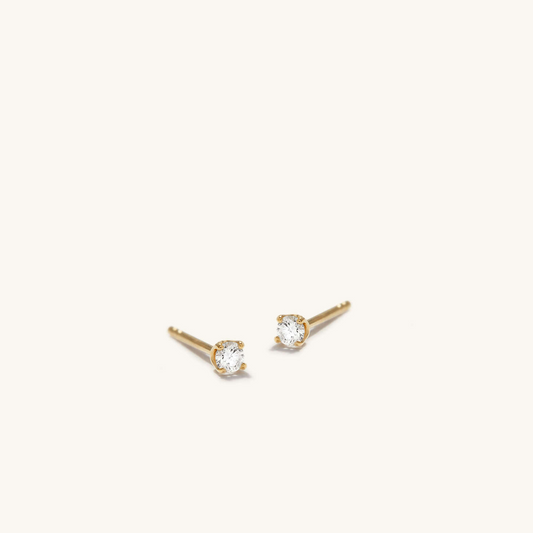 Round Cut Moissanite 14K Gold 4 Prong Stud Earrings  customdiamjewel Sterling Silver Yellow Gold VVS-EF