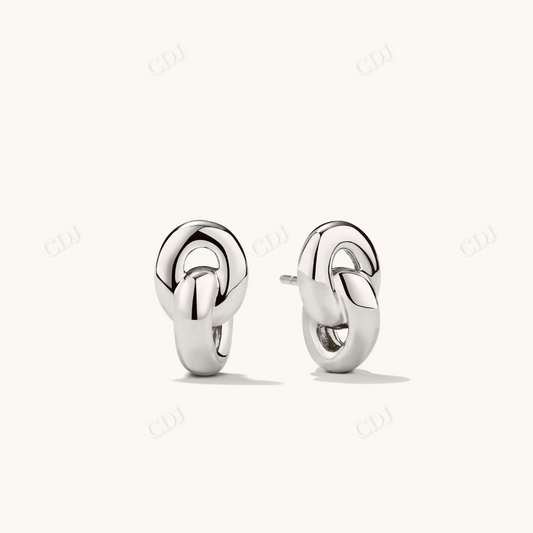 Linked Stud Earrings  customdiamjewel Sterling Silver White Gold 