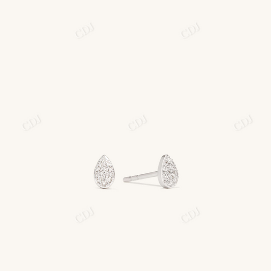 0.063CT Pear Lab Grown Stud Earrings  customdiamjewel Sterling Silver White Gold VVS-EF