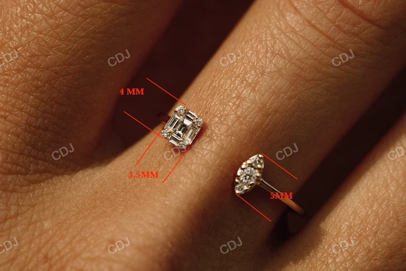 Minimal Baguette Diamond Cuff Wedding Band customdiamjewel