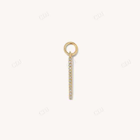 0.039CT Lab Grown Single Pave Diamond Hoop Earrings  customdiamjewel Sterling Silver Yellow Gold VVS-EF