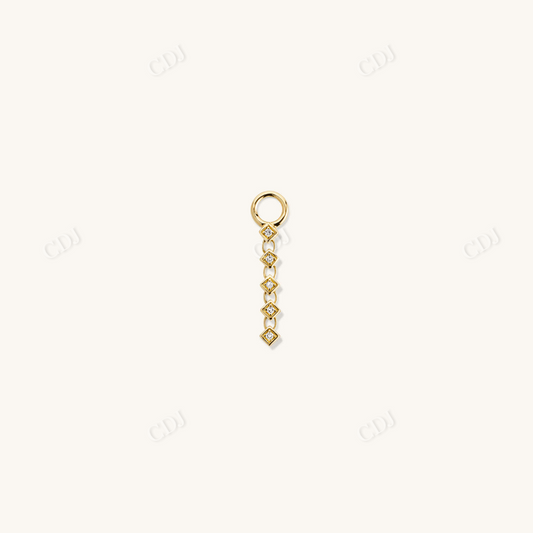0.024CT Lab Grown Round Diamond Link Earring  customdiamjewel Sterling Silver Yellow Gold VVS-EF