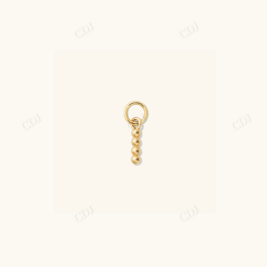 Single Line Beaded Design Hoop earrings  customdiamjewel Sterling Silver Yellow Gold 