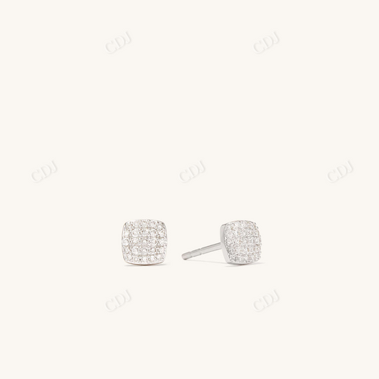 0.13CT Lab Grown Cushion Stud Diamond Earrings  customdiamjewel Sterling Silver White Gold VVS-EF