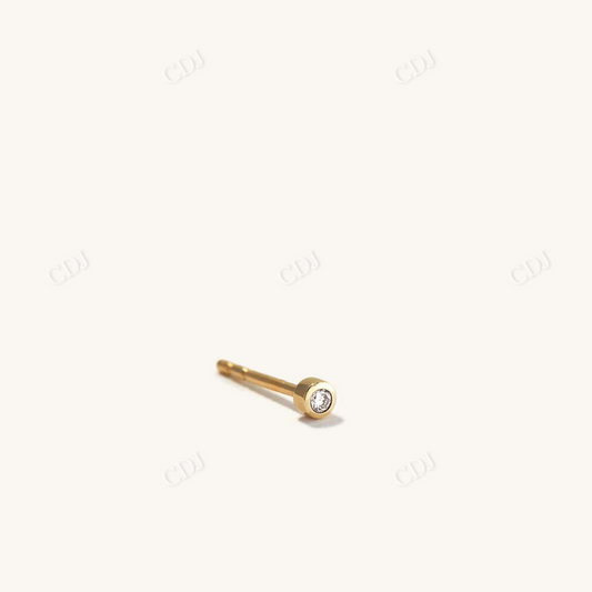 0.014CTW Lab Grown Single Tiny Diamond Stud  customdiamjewel Sterling Silver Yellow Gold VVS-EF
