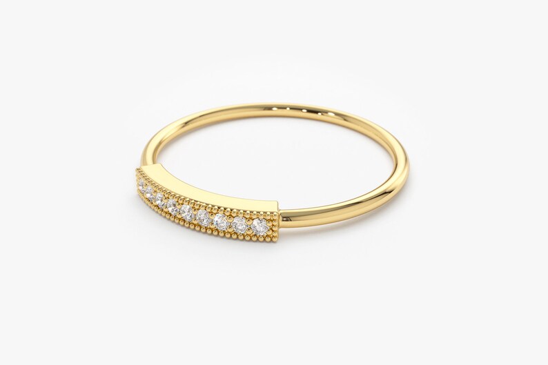 0.10CTW Natural Diamond Solid Gold Micro Pave Engagement Ring customdiamjewel