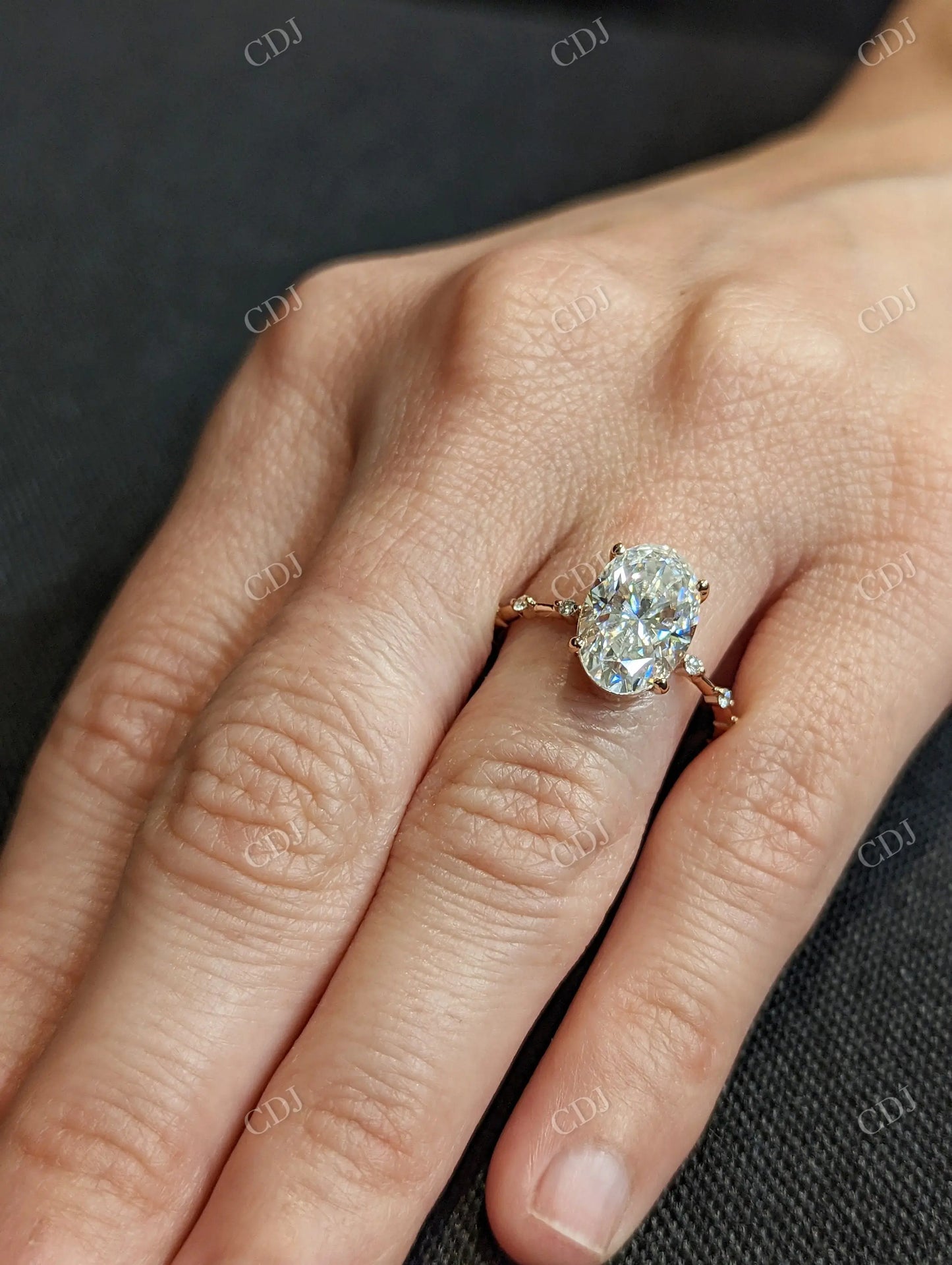 3.00CT Oval Cut Moissanite Engagement Ring customdiamjewel