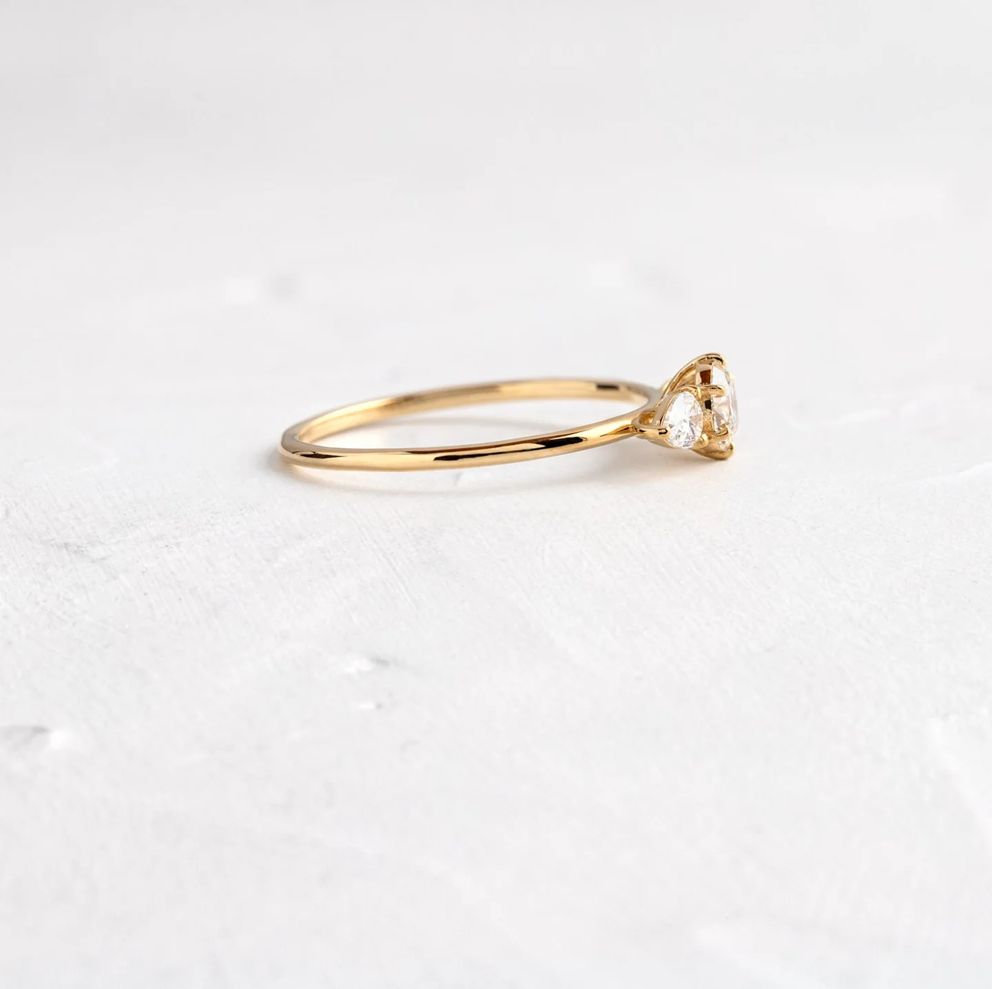 Three Stone Moissanite Engagement Ring customdiamjewel