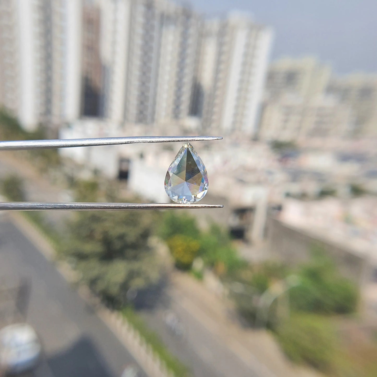 2.59CT Pear Rose Cut Loose Moissanite customdiamjewel