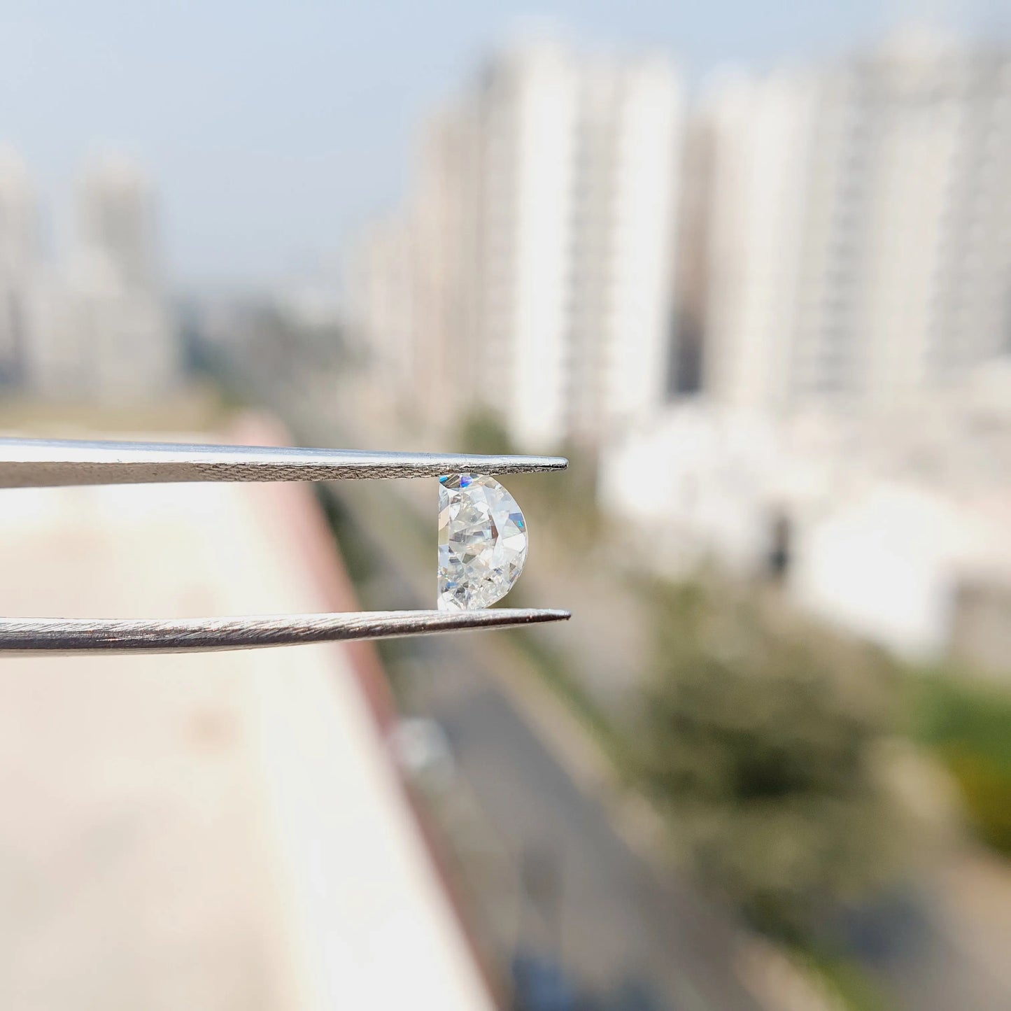 1.00CT Half Moon Loose Moissanite customdiamjewel