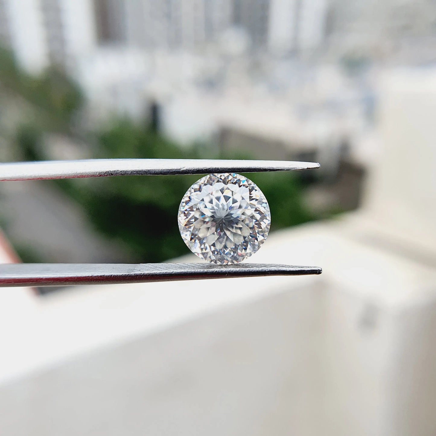 3.00CT Round Portuguese Cut Colorless Moissanite customdiamjewel