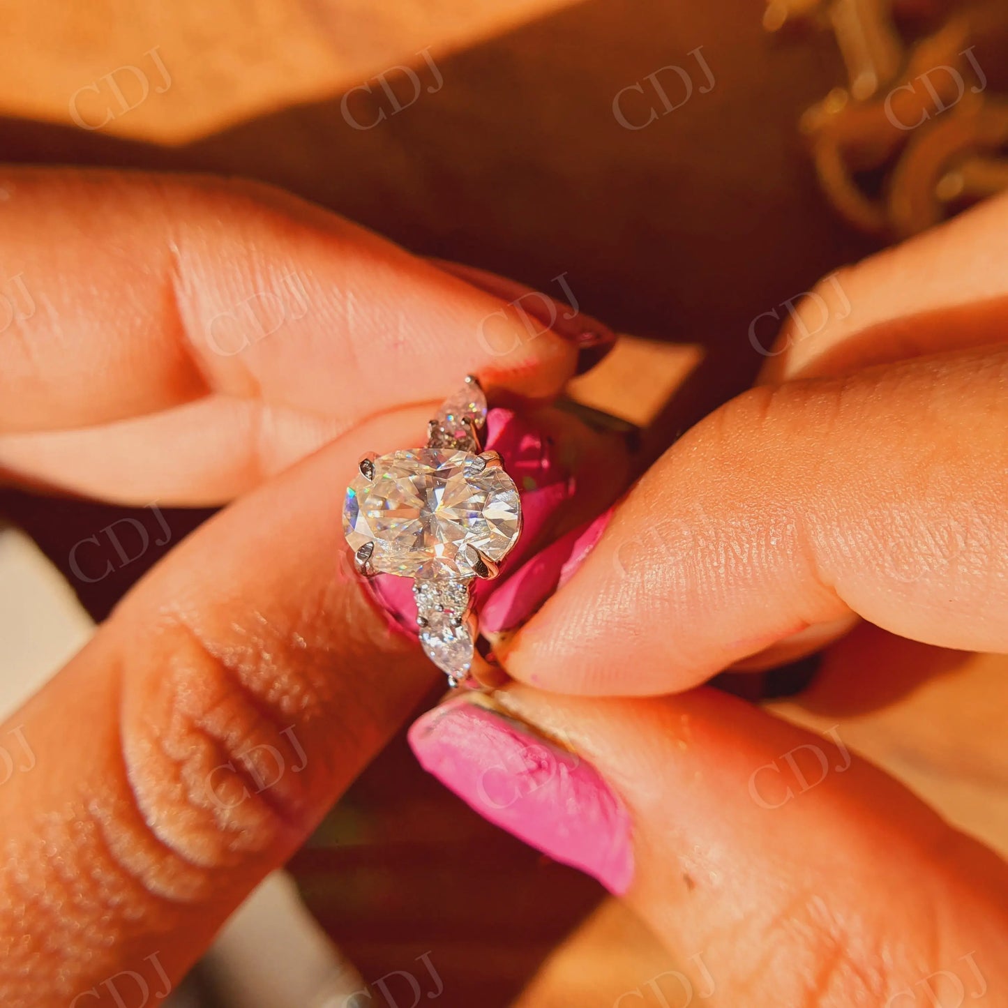 2.15CT Oval Cut Moissanite Engagement Ring customdiamjewel