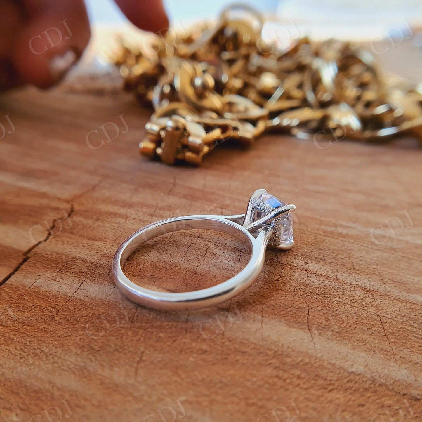 3.0CT Cushion Cut Solitaire Moissanite Engagement Ring customdiamjewel