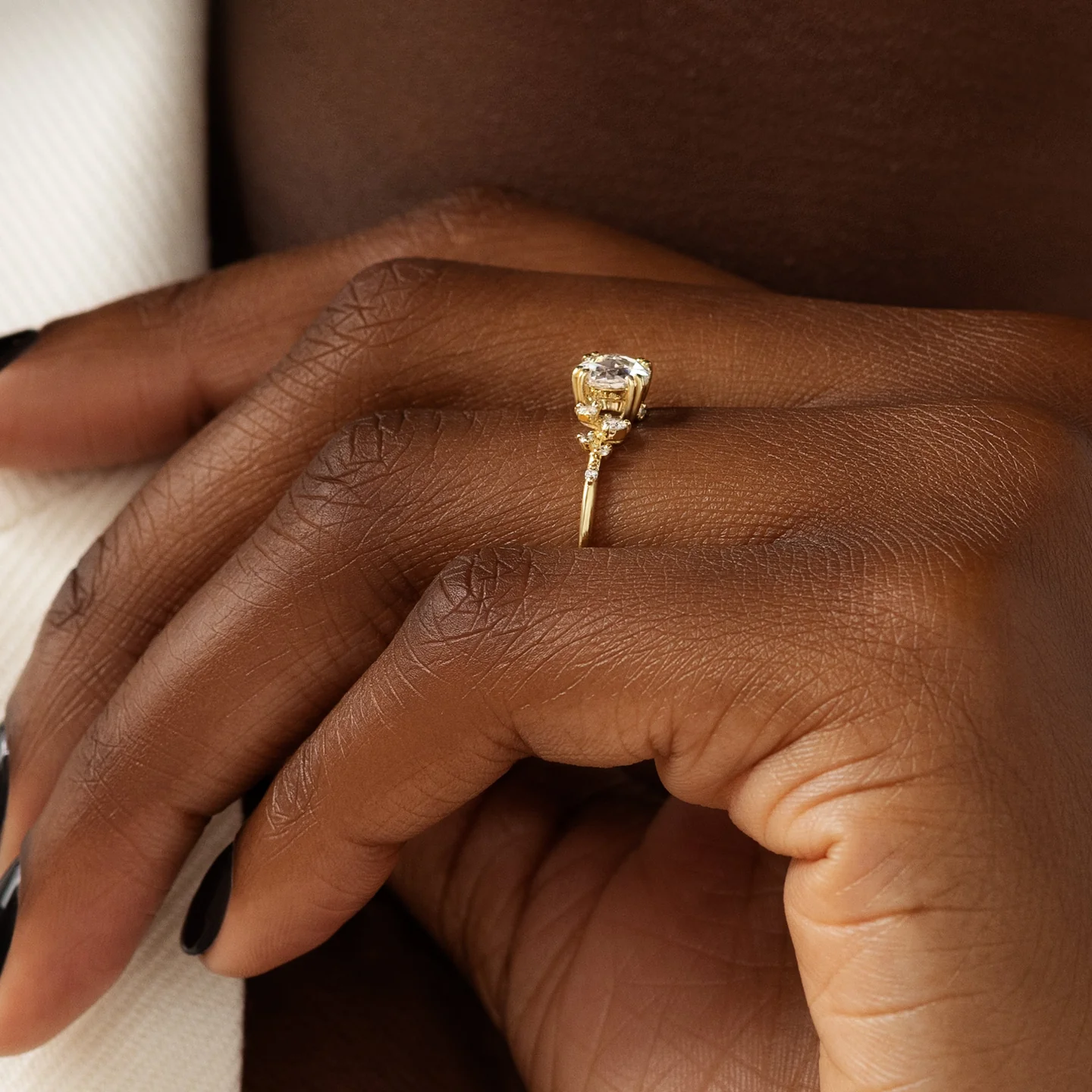 Antique Cluster Rose Cut Moissanite Engagement Ring customdiamjewel