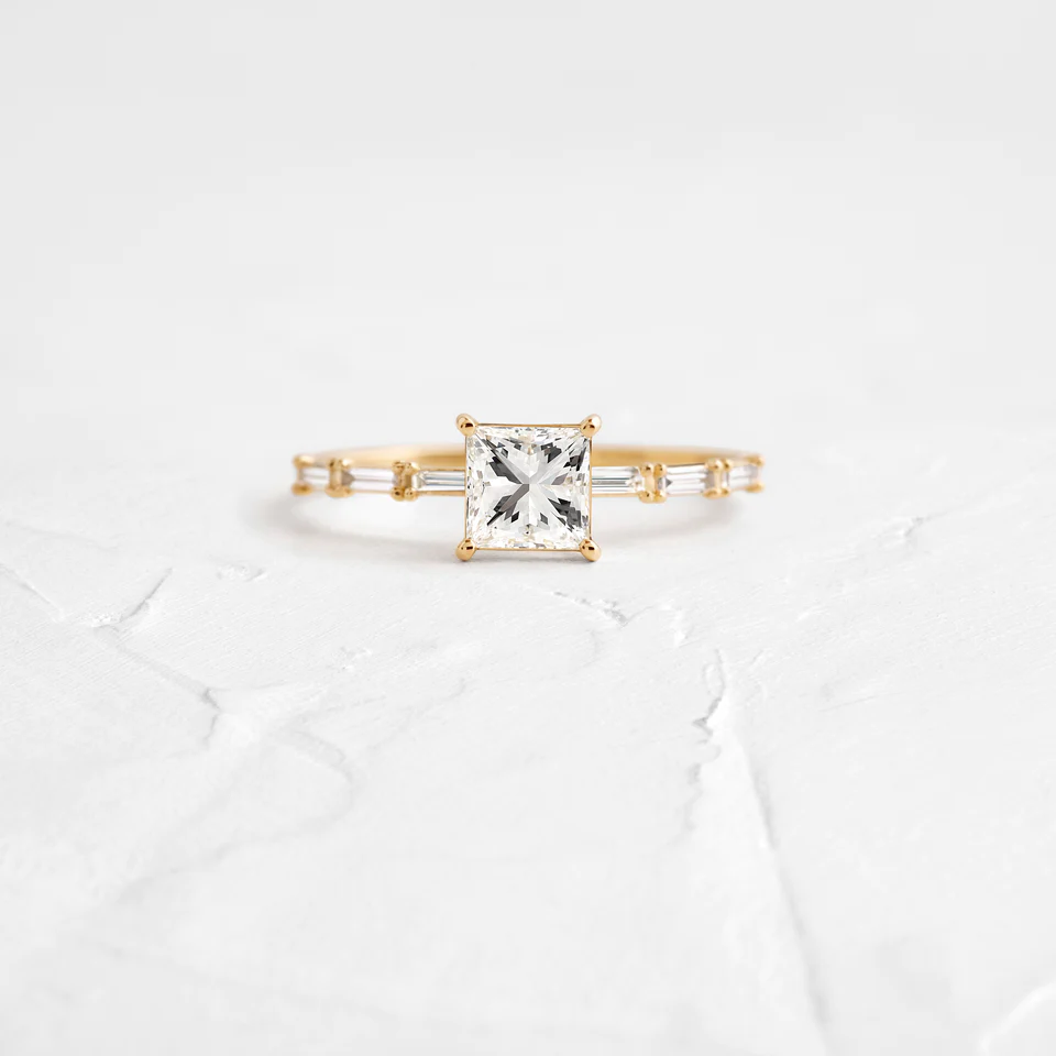 0.71CTW Princess Cut Moissanite Single Prong Set Ring customdiamjewel