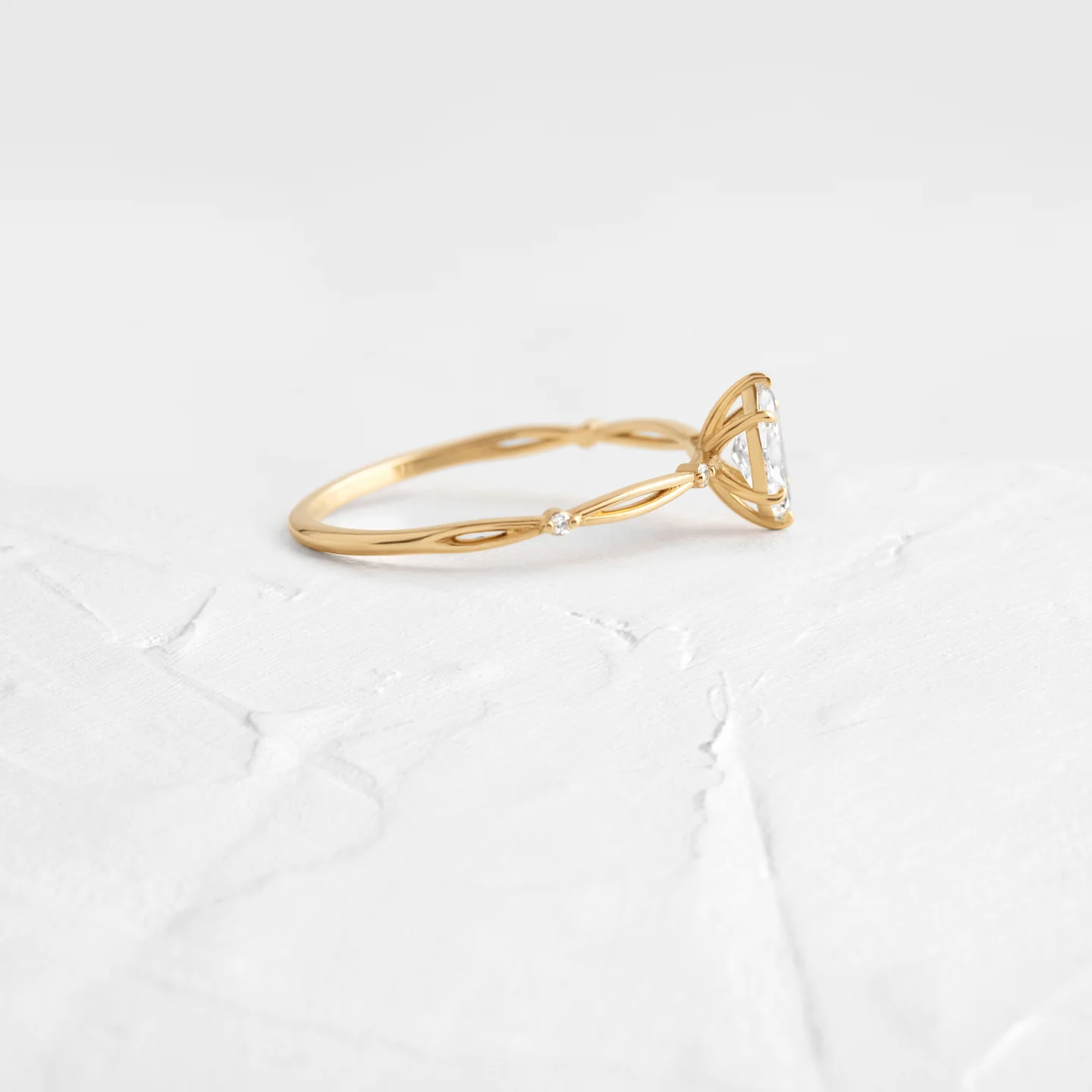 0.33CTW Marquise Cut Moissanite Vintage Prong Ring customdiamjewel