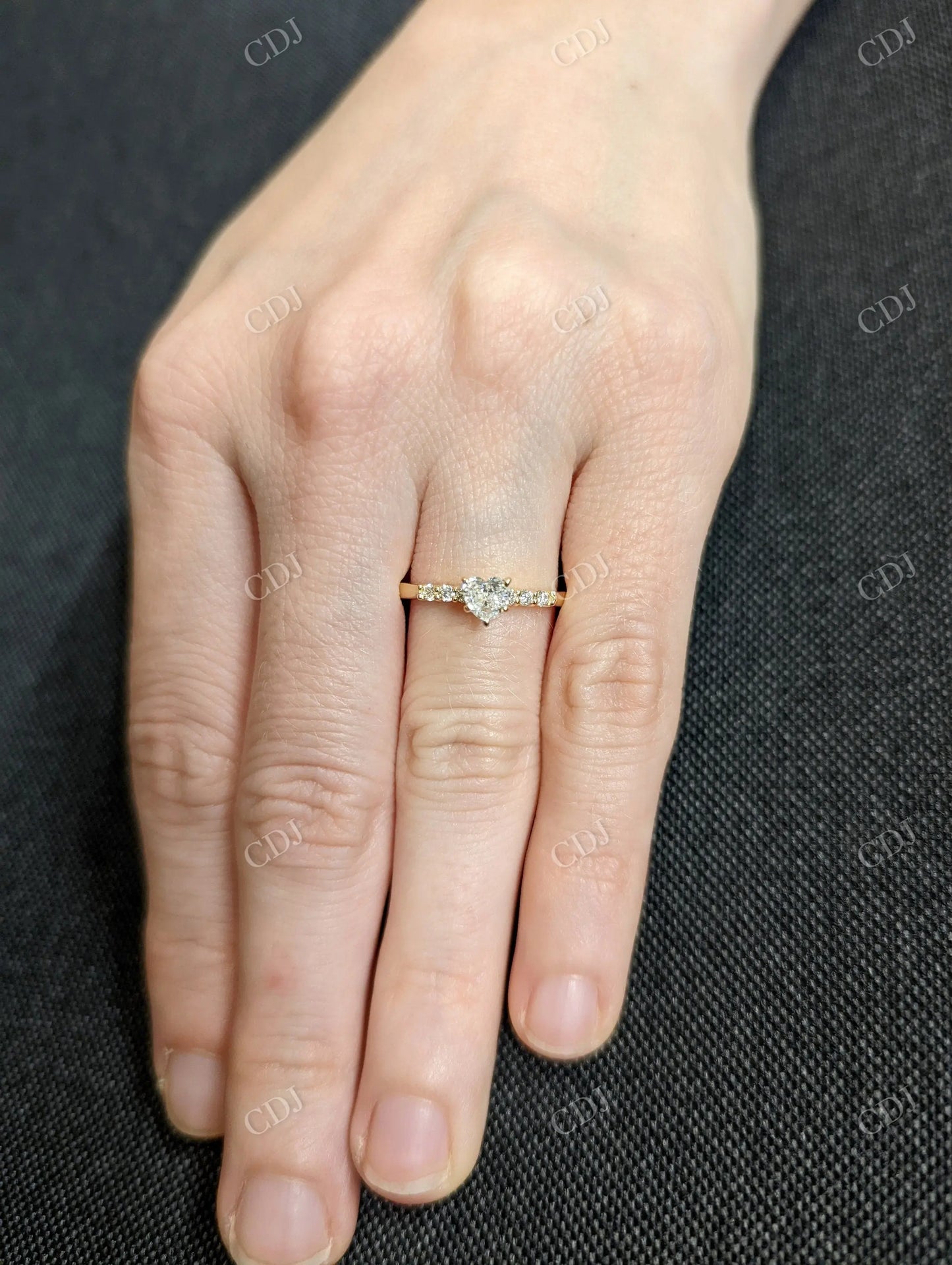 0.64CTW Heart Cut Moissanite Engagement Ring customdiamjewel