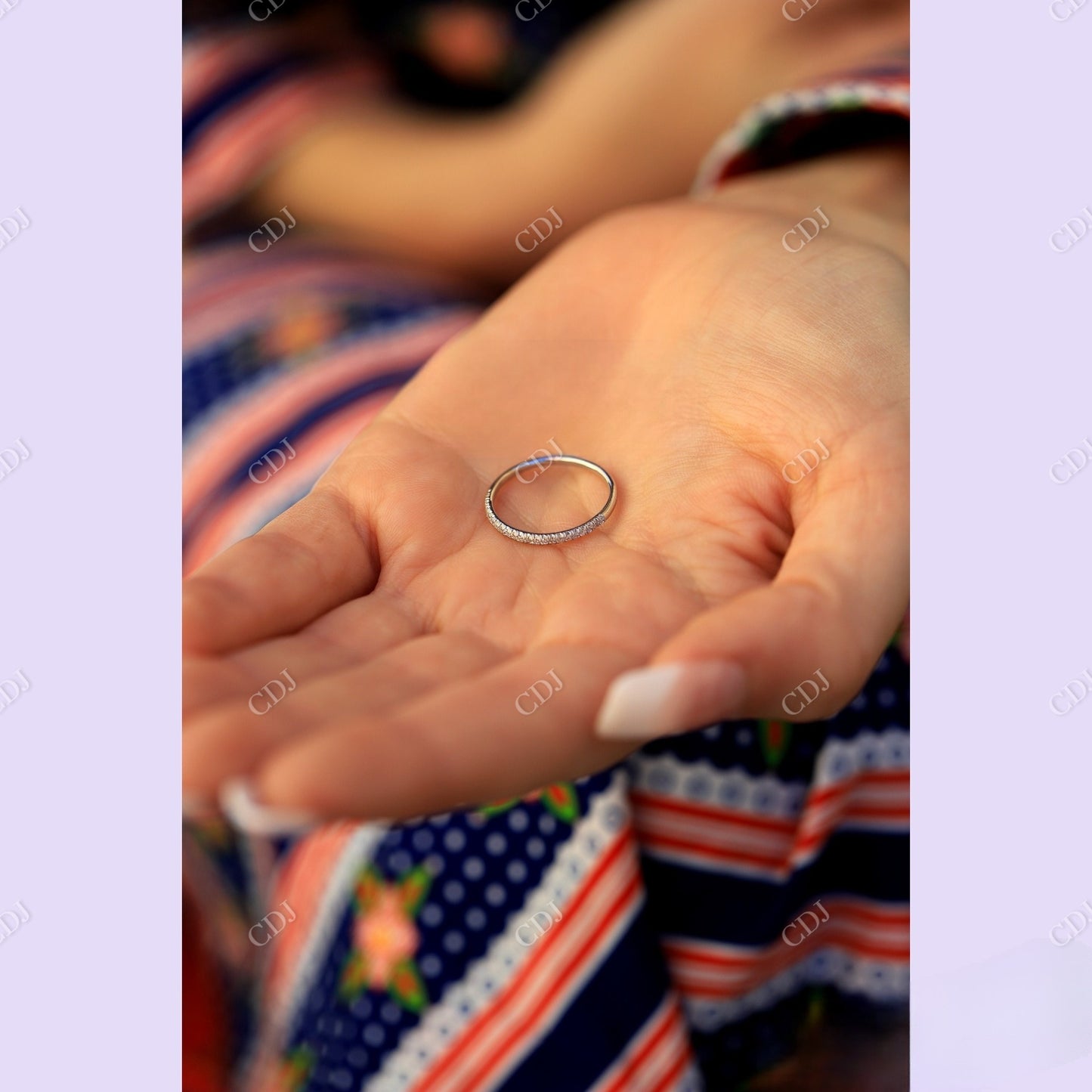 White Gold Pave Moissanite Wedding Band customdiamjewel