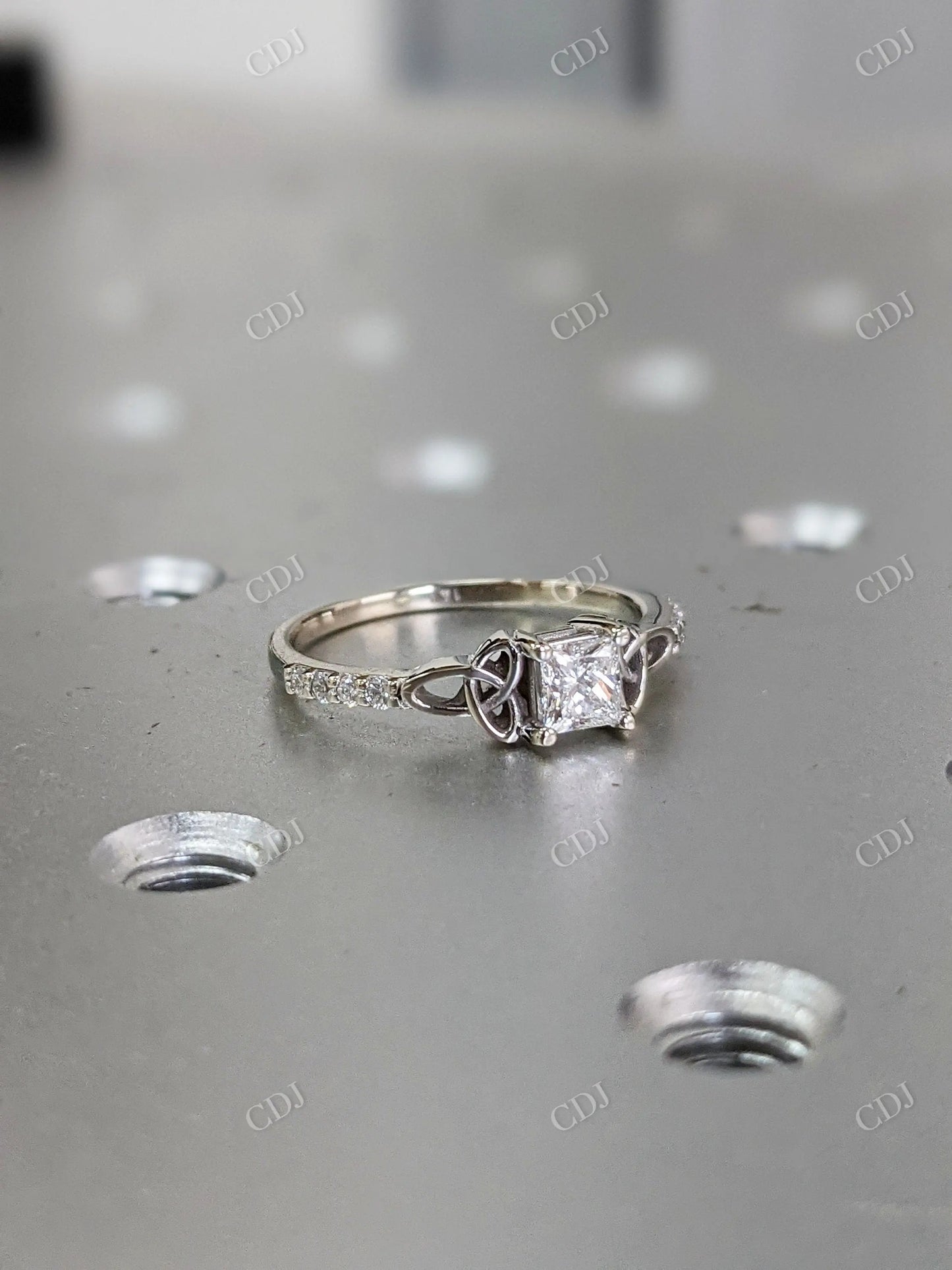 1.30CTW Princess Cut Moissanite Celtic Engagement Ring customdiamjewel