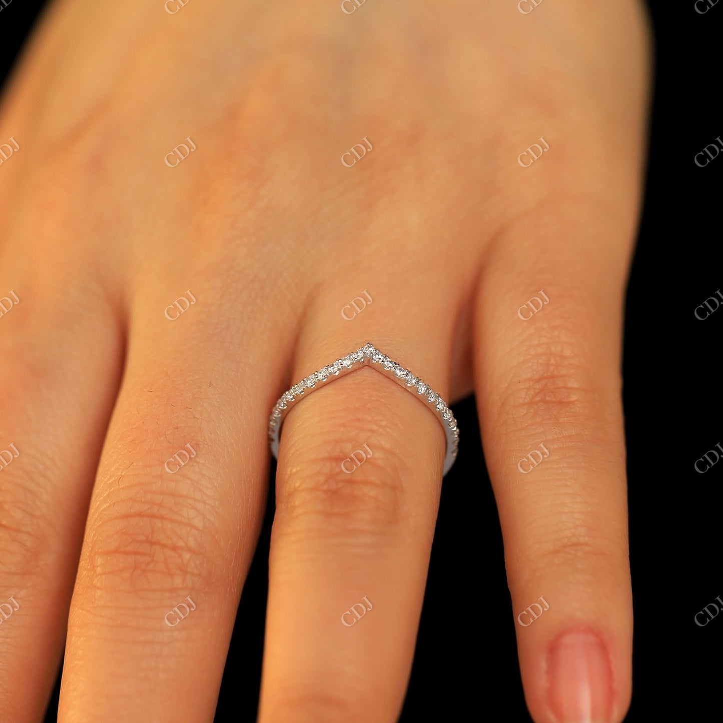 1.4mm V Shaped Moissanite Wedding Band customdiamjewel