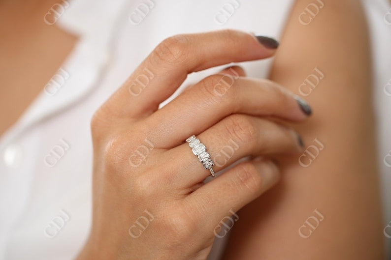 0.71CTW Lab Grown Baguette Diamond Wedding Band customdiamjewel