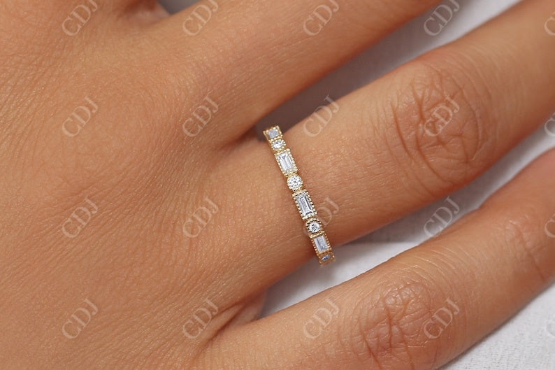 0.39CTW Lab Grown Baguette Diamond Wedding Band customdiamjewel