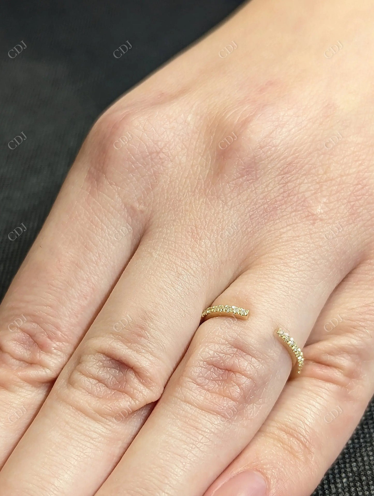 0.10CTW Round Lab Grown Diamond Open Minimalist Ring customdiamjewel