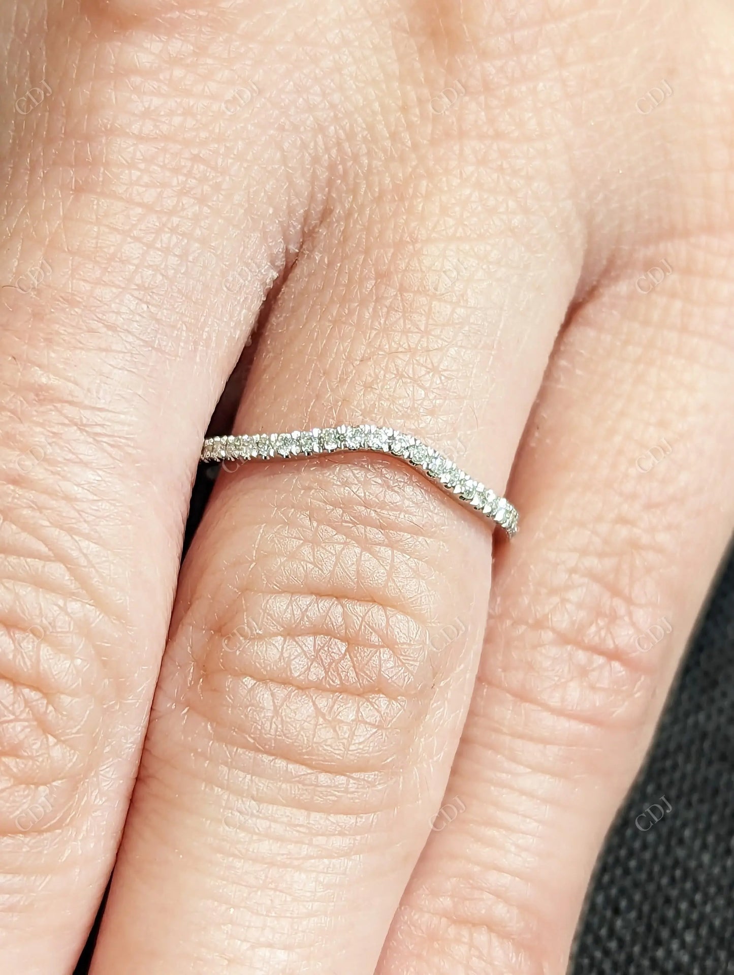 0.20CTW Round Lab Grown Chevron Wedding Band customdiamjewel