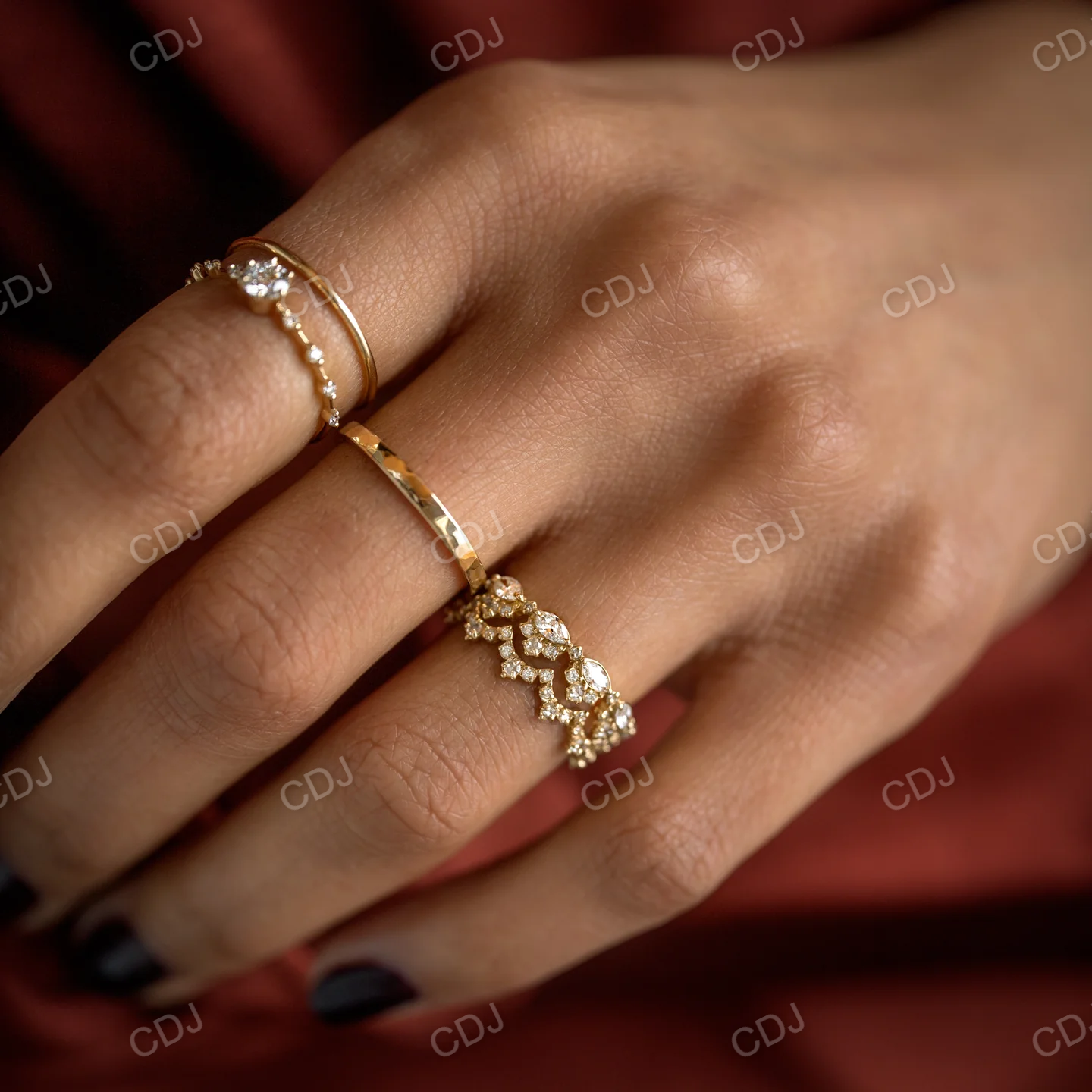 0.846CTW Cluster Natural Diamond Wedding Band customdiamjewel