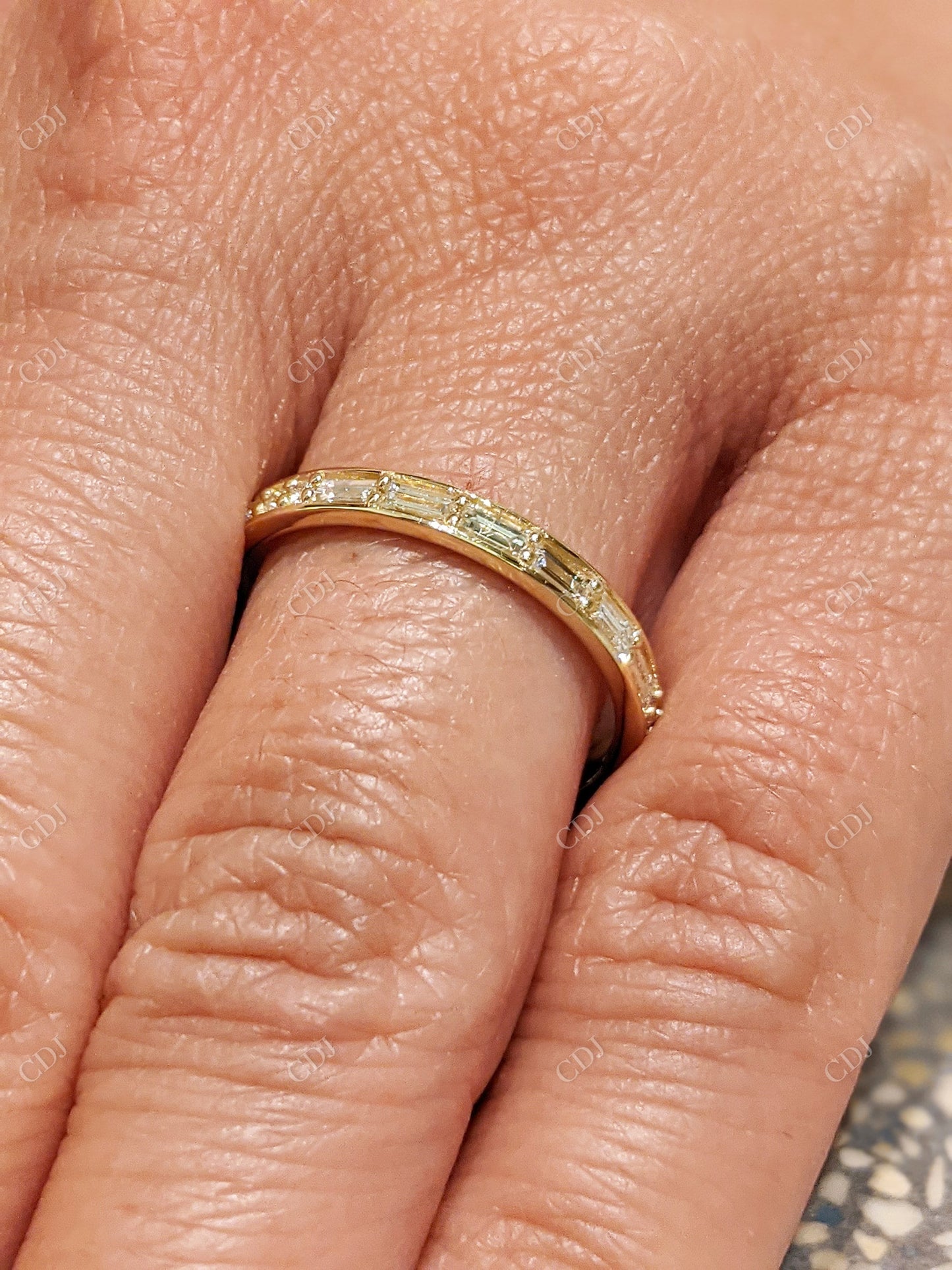 0.34CTW Gold Half Eternity Baguette Diamond Wedding Band customdiamjewel