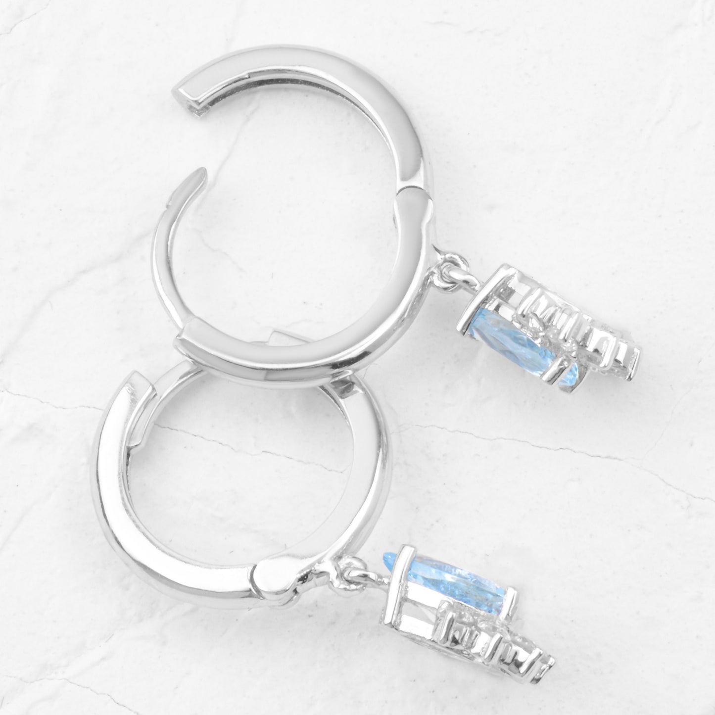 Aquamarine Dangle Minimal Earring  customdiamjewel   