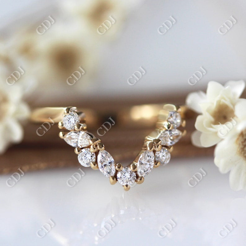 Multi-stone Moissanite Curved Wedding Band customdiamjewel