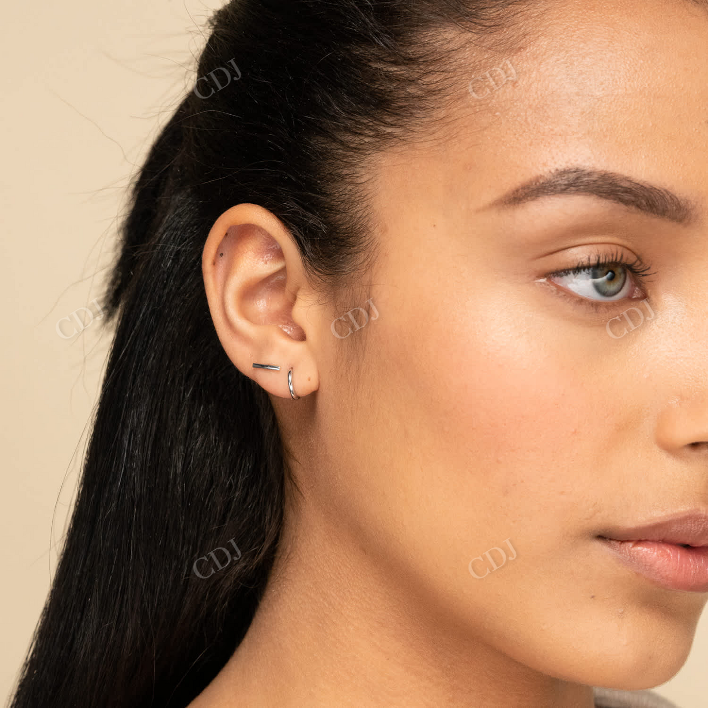 Single Mini Hoops 14K Yellow Gold Simple Earrings customdiamjewel