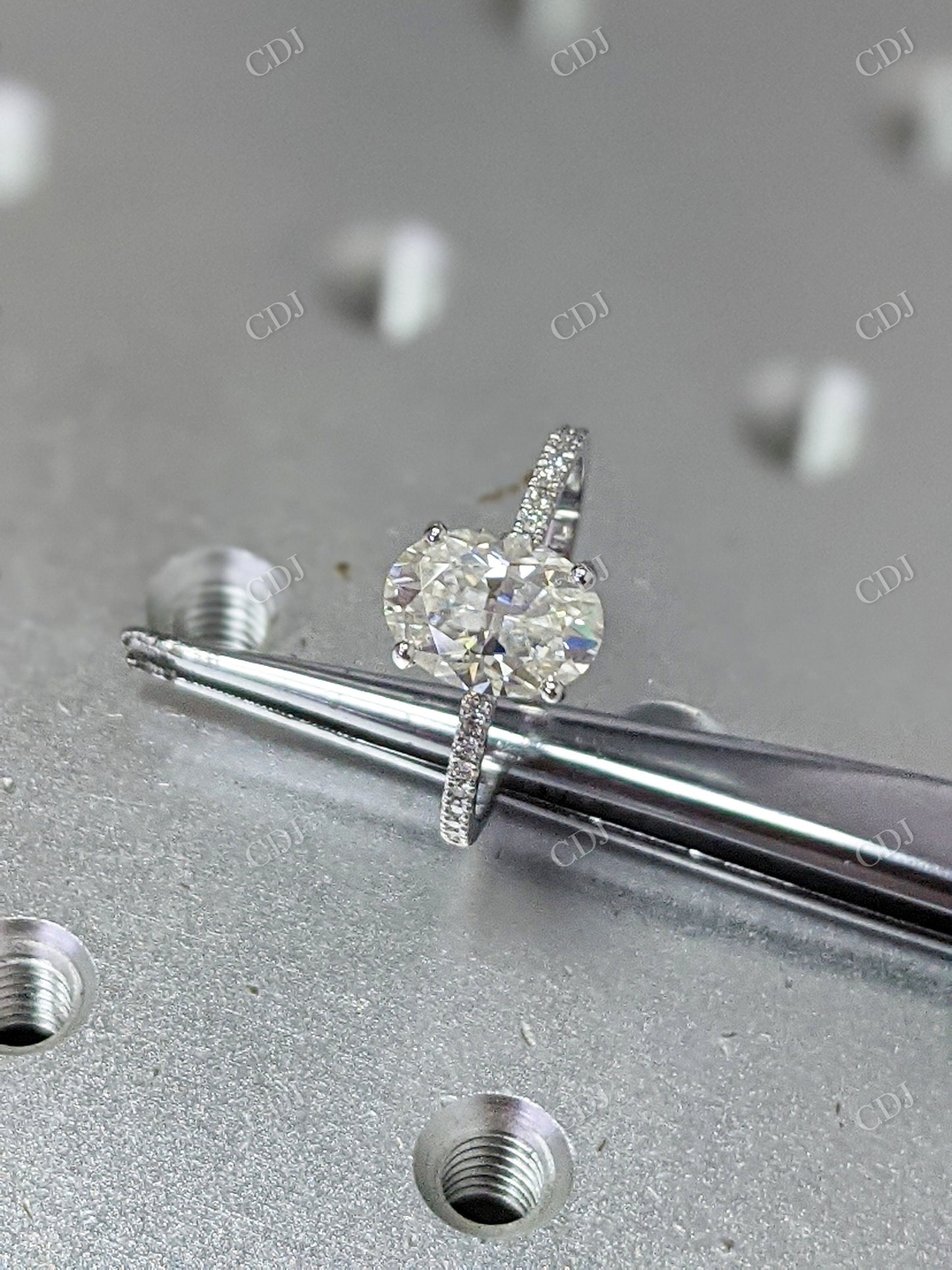 2.15CTW Oval Cut Moissanite Engagement Ring customdiamjewel