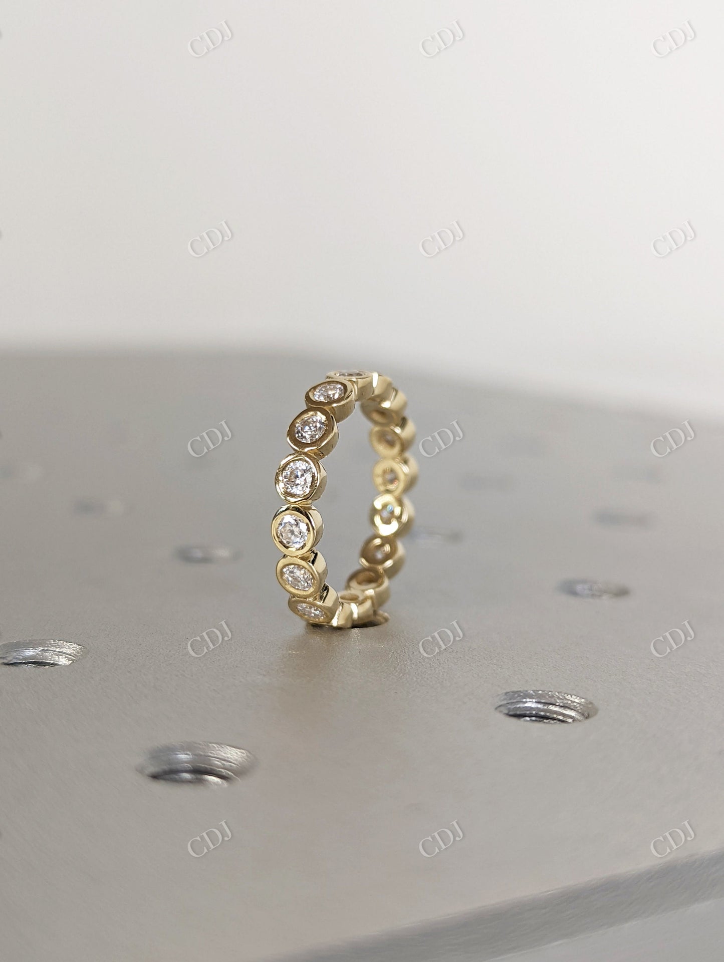 1.45CTW Round Bezel Set Moissanite Wedding Band customdiamjewel