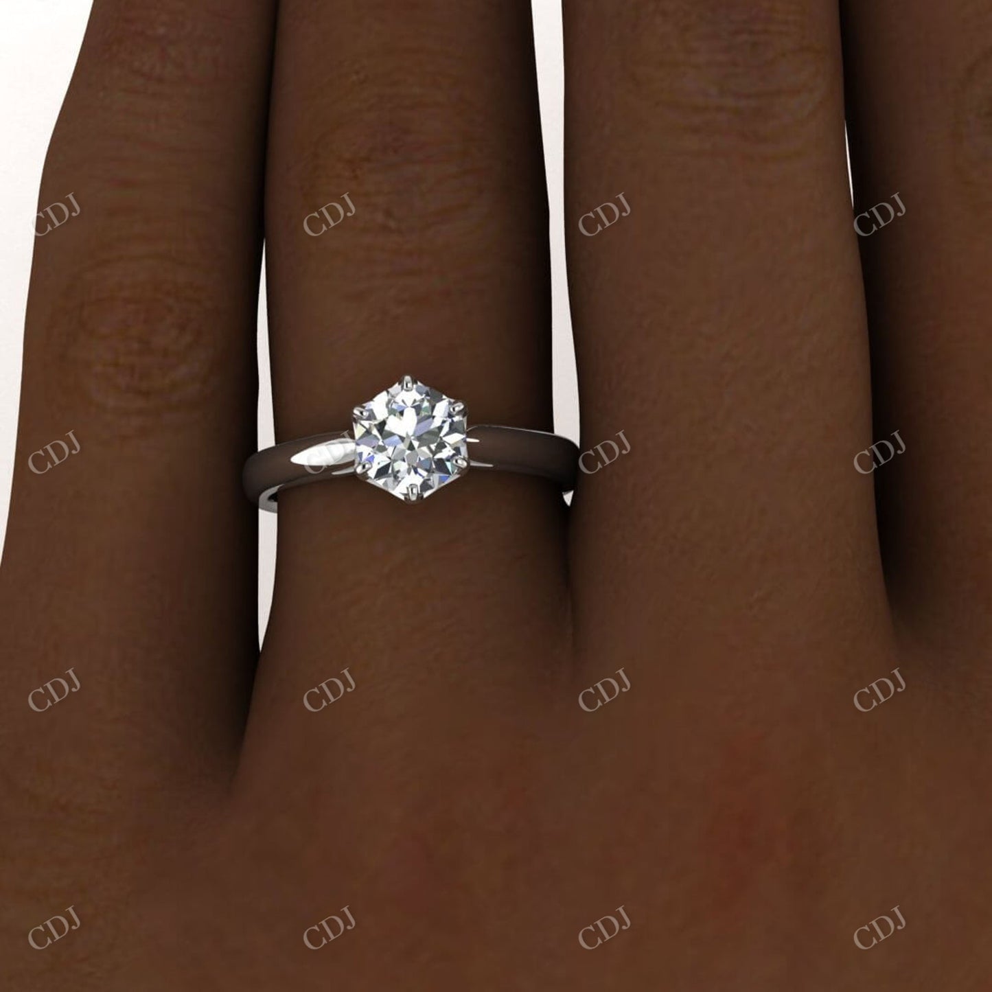 Round Solitaire Moissanite Engagement Ring customdiamjewel