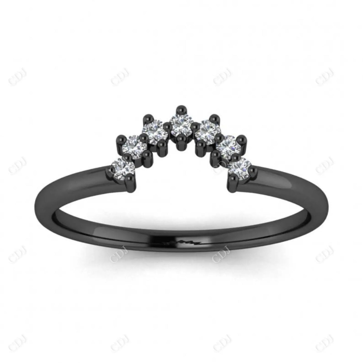 0.08CTW Round Lab Grown Diamond Curved Wedding Band customdiamjewel