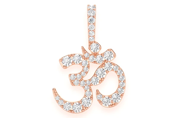 0.66CTW Ohm Diamond Pendant customdiamjewel