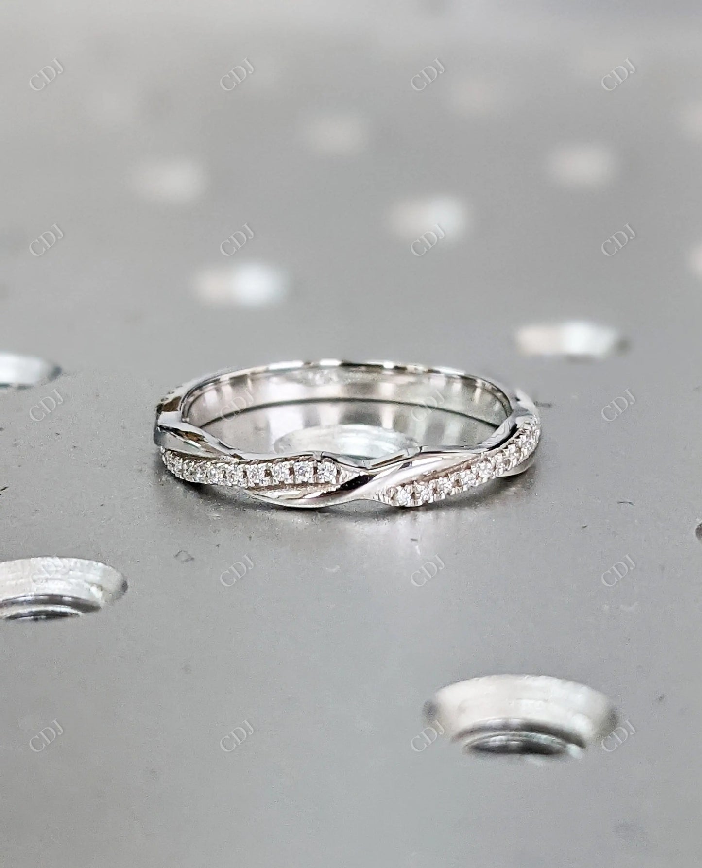 0.14CTW Round Lab Grown Diamond Twisted Wedding Band customdiamjewel