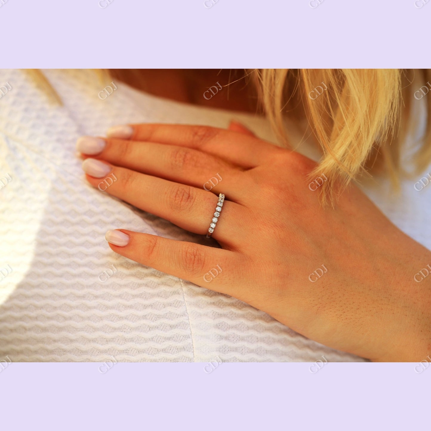 0.40CTW White Gold Lab Grown Diamond Wedding Band customdiamjewel